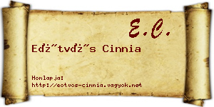 Eötvös Cinnia névjegykártya